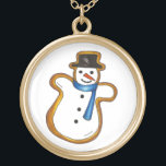 Snowman Christmas Cookie Hiver Vacances Collier<br><div class="desc">Le collier présente une illustration originale d'un biscuit au sucre fraîchement cuit en forme de bonhomme de neige. Imprimé sur un arrière - plan blanc. Un parfait cadeau de Noël en réserve ou en cadeau de vacances!</div>