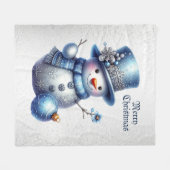 Snowman Christmas Elegant Winter Holidays Fleece Deken (Voorkant (Horizontaal))