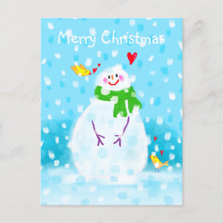 Snowman Christmas Feestdagen Briefkaart