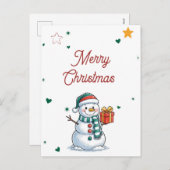 Snowman Christmas Feestdagenkaart (Voorkant / Achterkant)