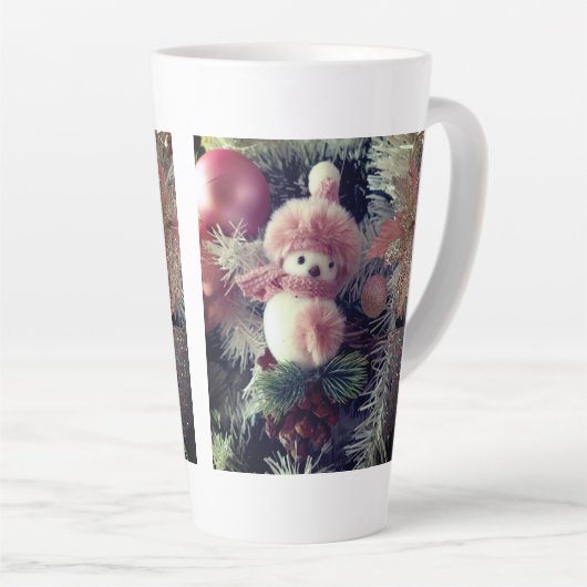 Snowman Christmas Latte Mug (Angle droit)