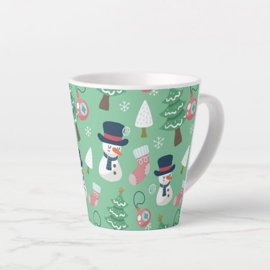 Snowman Christmas Latte Mug (Angle droit)