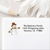 Snowman Christmas mailing étiquettes (En situation)