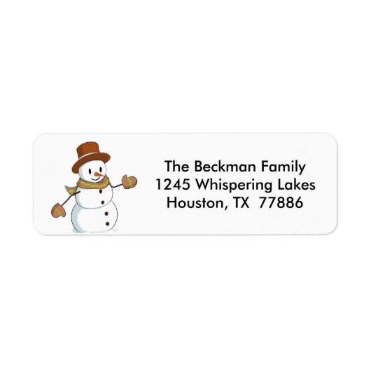 Snowman Christmas mailing étiquettes (Devant)