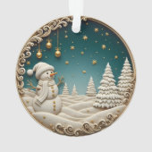 Snowman Christmas Ornament 2025 – Classic Carved (dos)