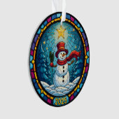 Snowman Christmas Ornament 2025 – Stained Glass (devant)