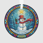 Snowman Christmas Ornament 2025 – Stained Glass (dos)