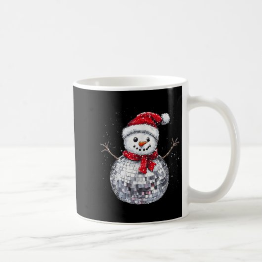 Snowman Christmas Retro Santa Hat Disco Ball Match Koffiemok (Rechts)