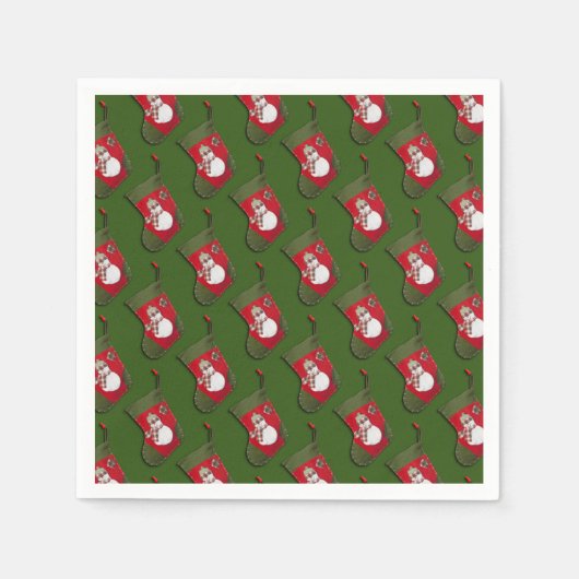 Snowman Christmas Stocking Tiled Pattern Servet (Voorkant)