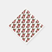 Snowman Christmas Stocking Tiled Pattern Servet (Hoek)