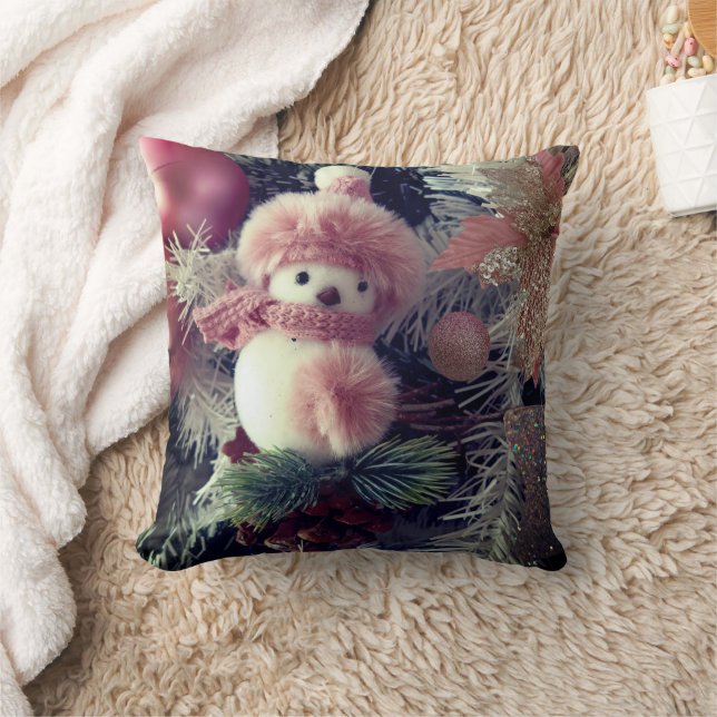 Snowman Christmas Throw Pillow Kussen (Deken)