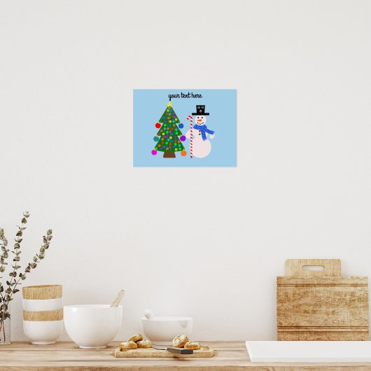 Snowman & Christmas Tree #4 Poster (Cuisine)