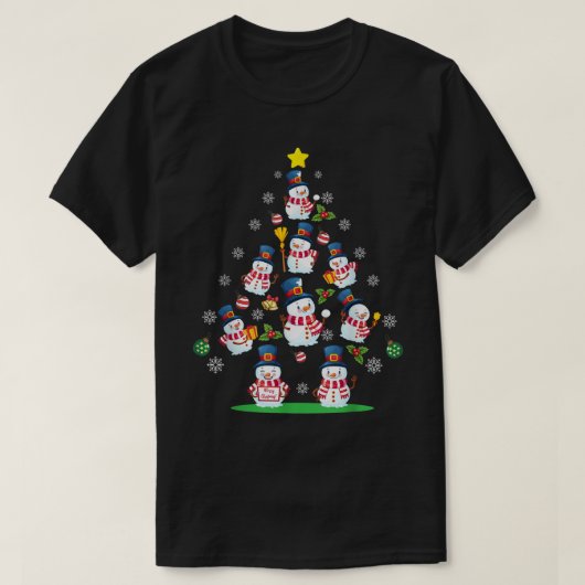 Snowman Christmas Tree Holiday Design T-shirt (Design voorkant)