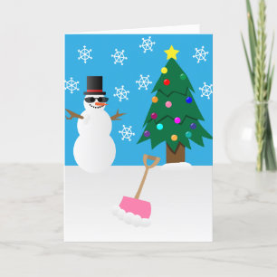 Snowman Christmas Wenskaart, Frosty Feestdagen Kaart