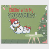 Snowman Christmas Wrapping Paper | Festive Gift Cadeaupapier (Vlak)