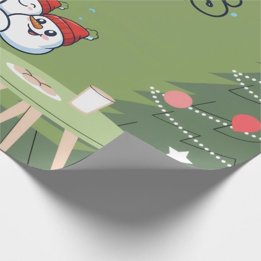 Snowman Christmas Wrapping Paper | Festive Gift Cadeaupapier (Hoek)
