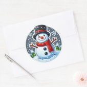 Snowman Circle autocollant de forme (Enveloppe)