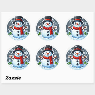 Snowman Circle autocollant de forme
