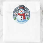 Snowman Circle autocollant de forme (Sac)
