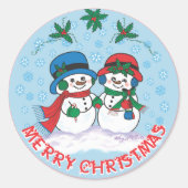 Snowman Classic Round Sticker (Voorkant)