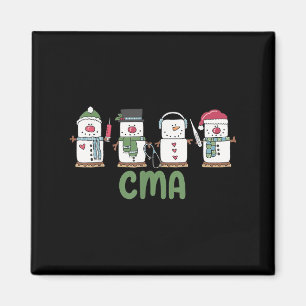 Snowman CMA Nurse Christmas Certified Medical ISTA Magneet