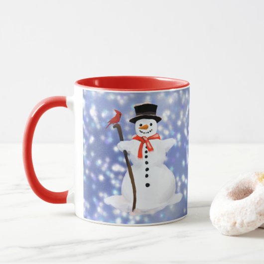 Snowman Cocoa Mok (Met donut)