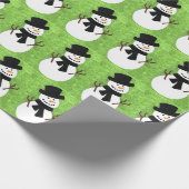 'Snowman' Collage Matte Gift Wrap Cadeaupapier (Hoek)