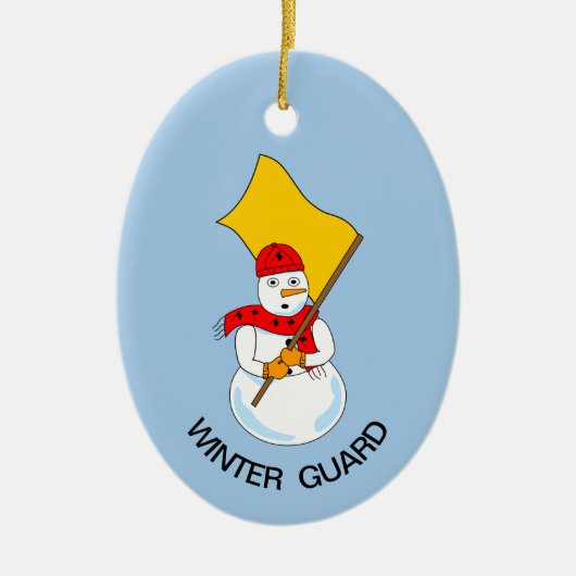 Snowman Colorguard Keramisch Ornament (Voorkant)