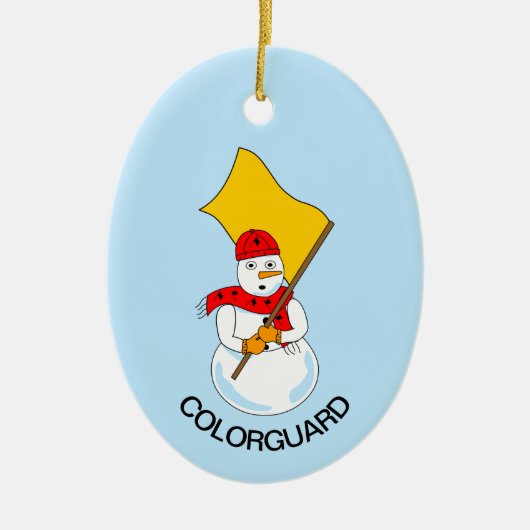 Snowman Colorguard Keramisch Ornament (Voorkant)