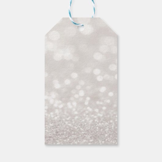 Snowman, Cookis, Pine Tree Glitter Bokeh Cadeaulabel (Achterkant)