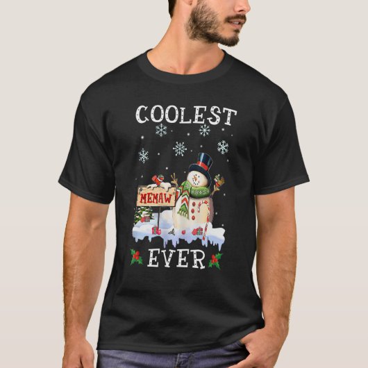 Snowman Coolest Memaw Ooit Kerstmis bevriest T-shirt (Voorkant)