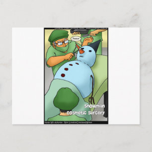 Snowman Cosmetic Surgery Funny Gifts T - shirts Ka Briefkaart