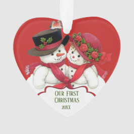 Snowman Couple, Eerste Kerstmis Ornament