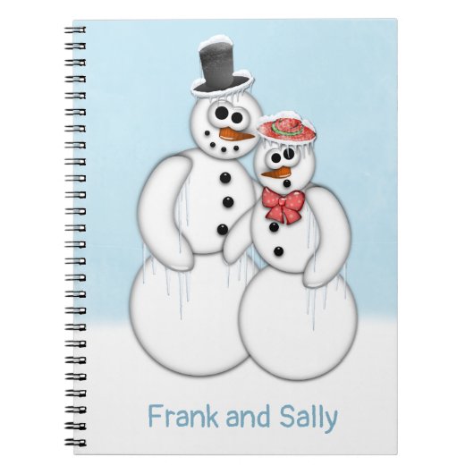 Snowman Couple Notitieboek (Voorkant)