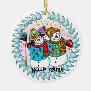 Snowman Couple ornement