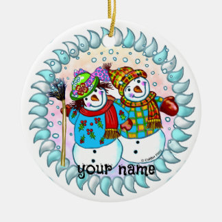 Snowman Couple ornement
