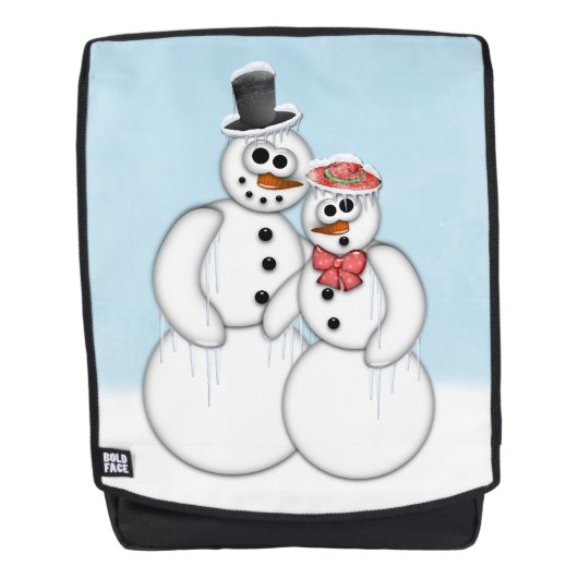 Snowman Couple Rugtassen (Voorkant)