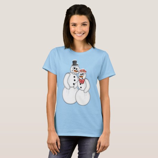 Snowman Couple T-shirt (Voorkant volledig)