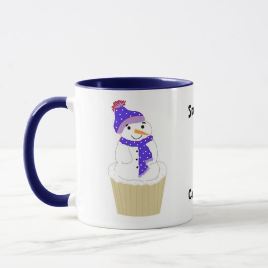 Snowman Cupcake met Gezegde Mok (Links)