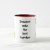 Snowman Cupcake met Gezegde Mok (Midden)