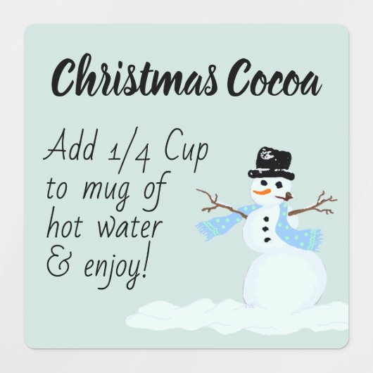 Snowman Custom Vakantie Eten Cadeau Labels (Design 1)