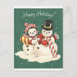Snowman Cute Kerstmis Briefkaart