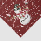 Snowman Cute Waterverf Merry kersttypografie Tissuepapier (Detail)