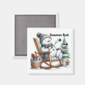 Snowman dans la chaise à rocher Magnet (Recto/Verso)