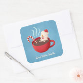 Snowman dans le cacao chaud Warm Wits Stickers Pun (Enveloppe)