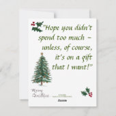 Snowman dans Pine Trees salue la saison de vacance (Dos)