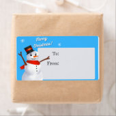 Snowman De Noël À Des Stickers Étiquettes (En situation)
