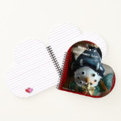 Snowman de Noël (En Forme De Coeur) Carnet Spiral (Intérieur)