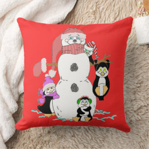 Snowman de Noël et Coussin de pingouins