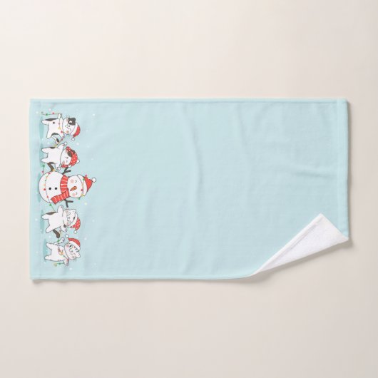 Snowman de Noël et Kittens (Serviette à main)